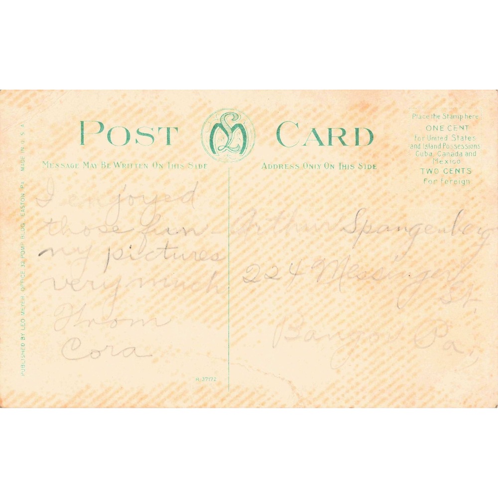 Easton Pennsylvania PA Public Library Vintage Divided Back Postcard c1910 - Picture 2 of 2